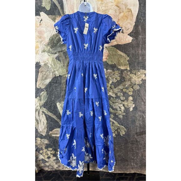 New Anthropologie The Somerset Maxi Dress: Embroidered Edition Navy Size XS - Picture 15 of 15
